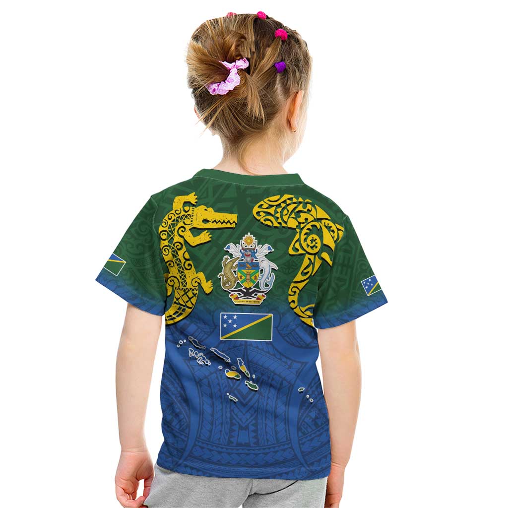 Solomon Islands Kid T Shirt The Guardians-Tribal Crocodile and Shark Melanesian Tattoo