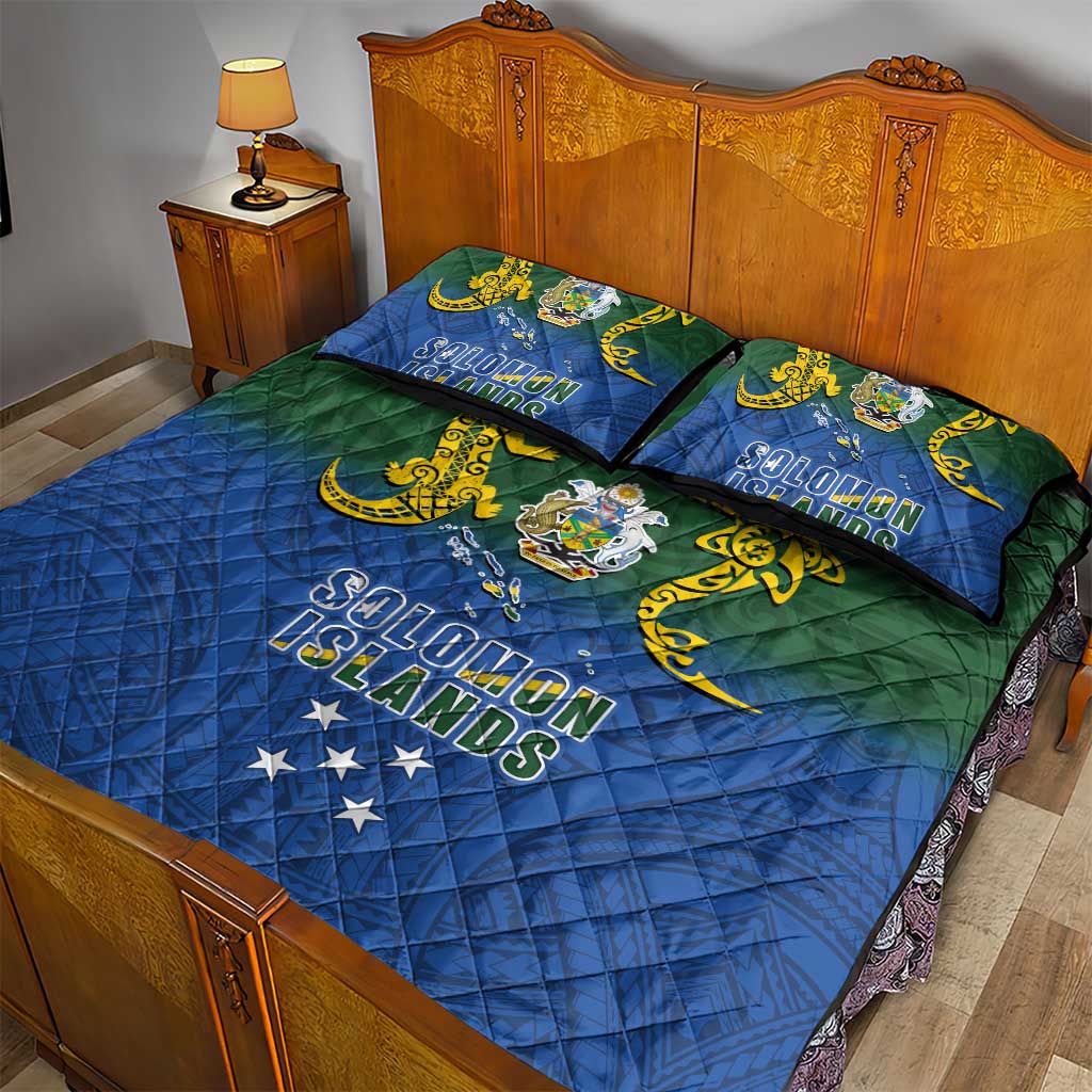 Solomon Islands Quilt Bed Set The Guardians-Tribal Crocodile and Shark Melanesian Tattoo