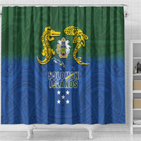 Solomon Islands Shower Curtain The Guardians-Tribal Crocodile and Shark Melanesian Tattoo