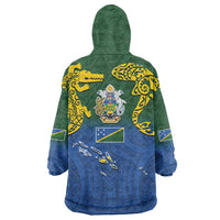 Solomon Islands Wearable Blanket Hoodie The Guardians-Tribal Crocodile and Shark Melanesian Tattoo