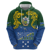 Solomon Islands Zip Hoodie The Guardians-Tribal Crocodile and Shark Melanesian Tattoo