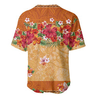 Hawaii Hibiscus Baseball Jersey Turtles and Tribal Motifs Vintage Floral Style
