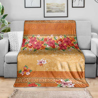 Hawaii Hibiscus Blanket Turtles and Tribal Motifs Vintage Floral Style LT03 - Polynesian Pride