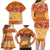 Hawaii Hibiscus Family Matching Long Sleeve Bodycon Dress and Hawaiian Shirt Turtles and Tribal Motifs Vintage Floral Style