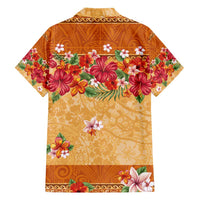 Hawaii Hibiscus Family Matching Long Sleeve Bodycon Dress and Hawaiian Shirt Turtles and Tribal Motifs Vintage Floral Style