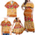 Hawaii Hibiscus Family Matching Off Shoulder Maxi Dress and Hawaiian Shirt Turtles and Tribal Motifs Vintage Floral Style