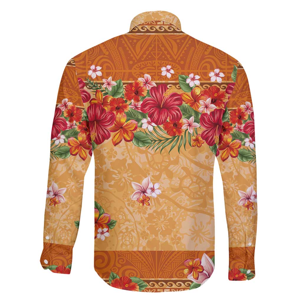 Hawaii Hibiscus Family Matching Off Shoulder Short Dress and Hawaiian Shirt Turtles and Tribal Motifs Vintage Floral Style