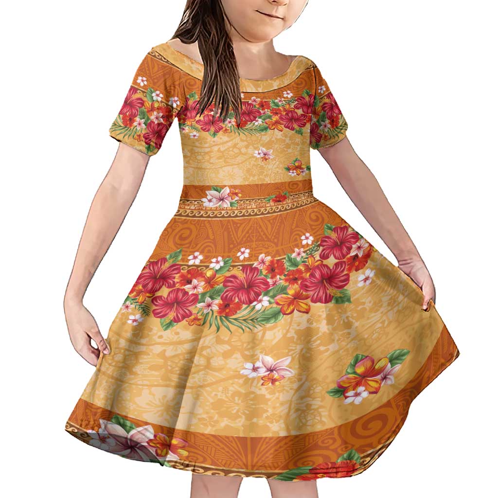 Hawaii Hibiscus Family Matching Short Sleeve Bodycon Dress and Hawaiian Shirt Turtles and Tribal Motifs Vintage Floral Style
