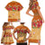 Hawaii Hibiscus Family Matching Short Sleeve Bodycon Dress and Hawaiian Shirt Turtles and Tribal Motifs Vintage Floral Style