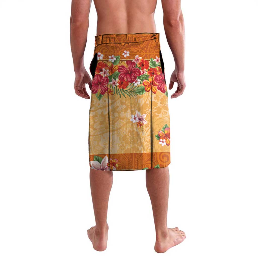 Hawaii Hibiscus Lavalava Turtles and Tribal Motifs Vintage Floral Style LT03 - Polynesian Pride