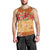 Hawaii Hibiscus Men Tank Top Turtles and Tribal Motifs Vintage Floral Style