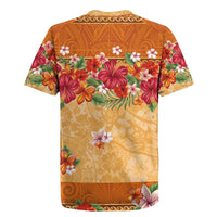 Hawaii Hibiscus Rugby Jersey Turtles and Tribal Motifs Vintage Floral Style LT03 - Polynesian Pride