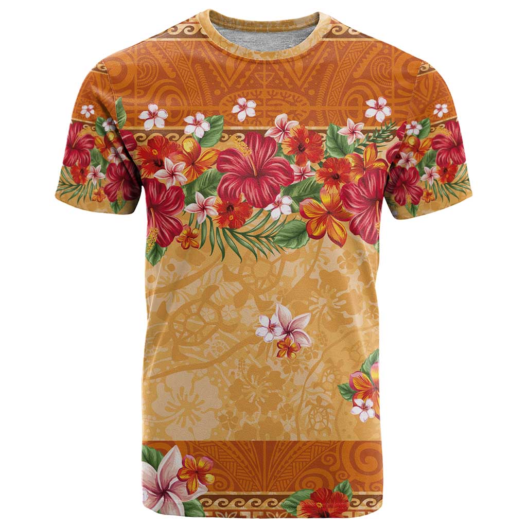 Hawaii Hibiscus T Shirt Turtles and Tribal Motifs Vintage Floral Style
