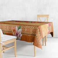 Hawaii Hibiscus Tablecloth Turtles and Tribal Motifs Vintage Floral Style LT03 - Polynesian Pride