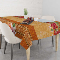 Hawaii Hibiscus Tablecloth Turtles and Tribal Motifs Vintage Floral Style LT03 - Polynesian Pride