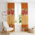 Hawaii Hibiscus Window Curtain Turtles and Tribal Motifs Vintage Floral Style