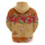 Hawaii Hibiscus Zip Hoodie Turtles and Tribal Motifs Vintage Floral Style