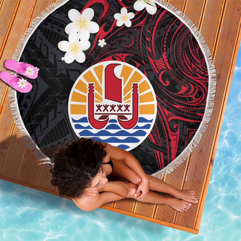 French Polynesia Tiare Day Beach Blanket Seal and Polynesian Pattern LT03 - Polynesian Pride