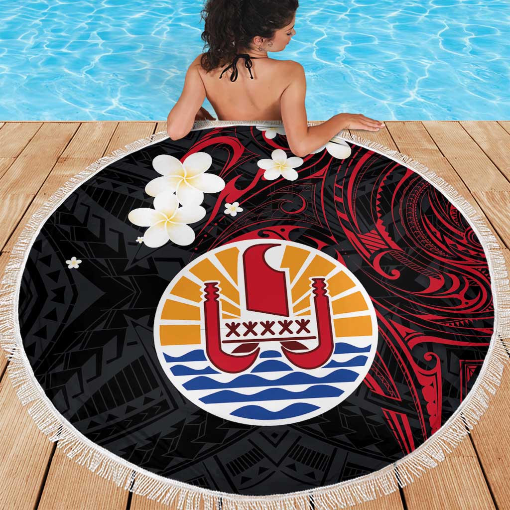 French Polynesia Tiare Day Beach Blanket Seal and Polynesian Pattern LT03 - Polynesian Pride