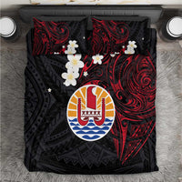 French Polynesia Tiare Day Bedding Set Seal and Polynesian Pattern LT03 Black - Polynesian Pride