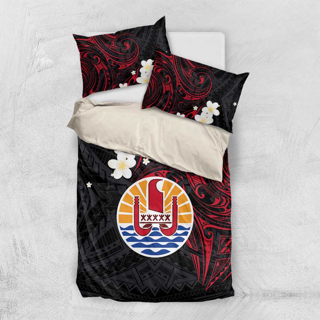 French Polynesia Tiare Day Bedding Set Seal and Polynesian Pattern LT03 US Twin 172cm x 218cm Black - Polynesian Pride