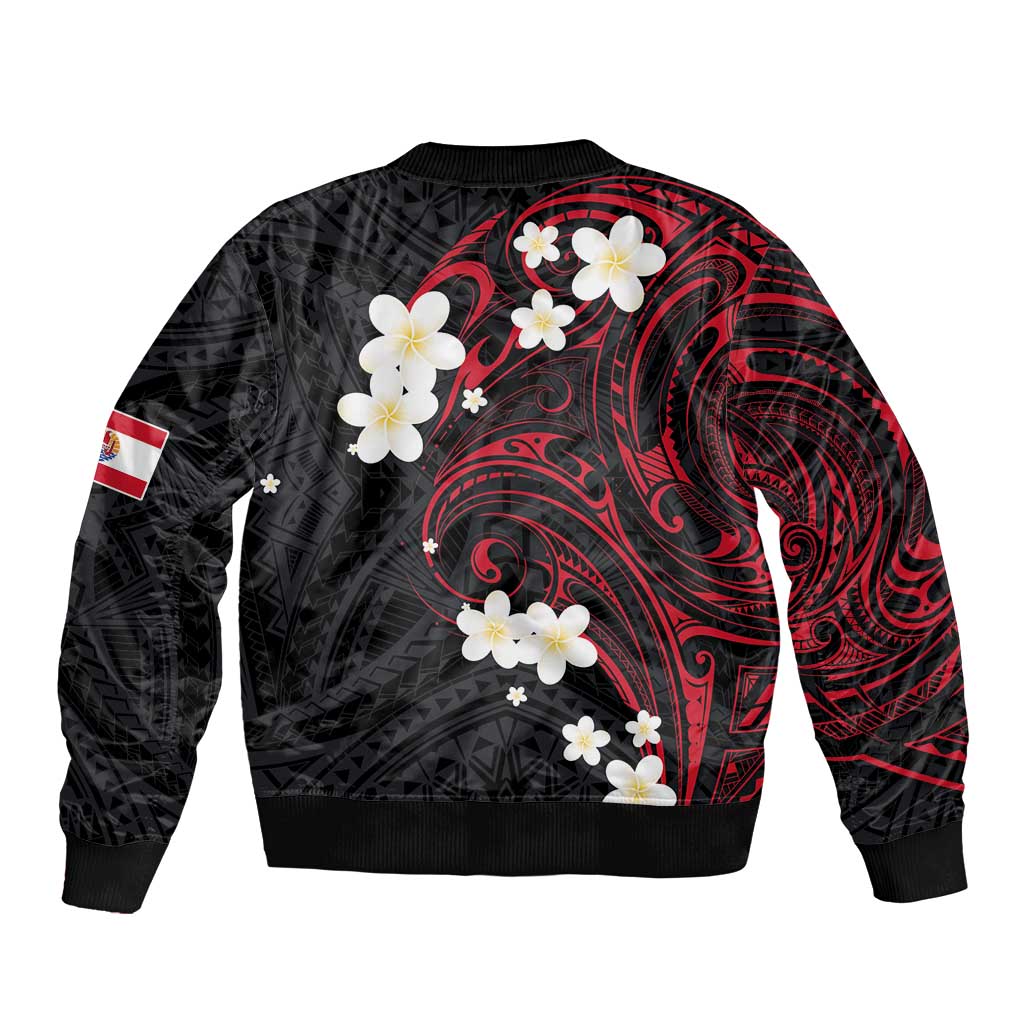French Polynesia Tiare Day Bomber Jacket Seal and Polynesian Pattern LT03 - Polynesian Pride