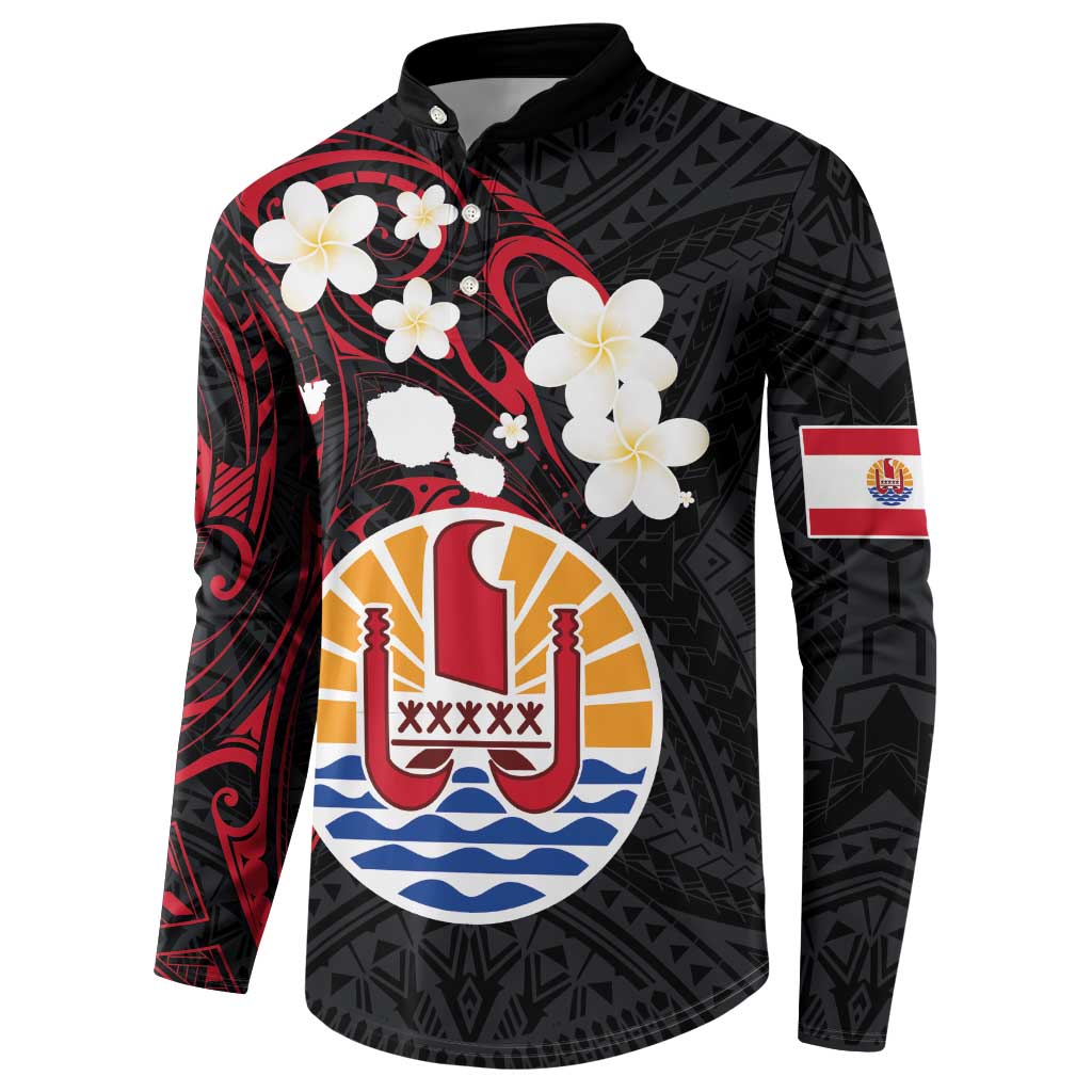 French Polynesia Tiare Day Button Sweatshirt Seal and Polynesian Pattern LT03 - Polynesian Pride