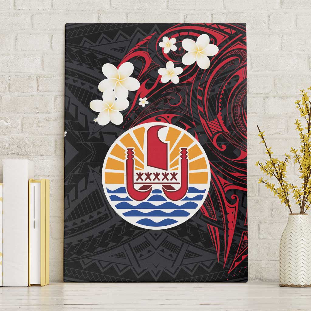 French Polynesia Tiare Day Canvas Wall Art Seal and Polynesian Pattern