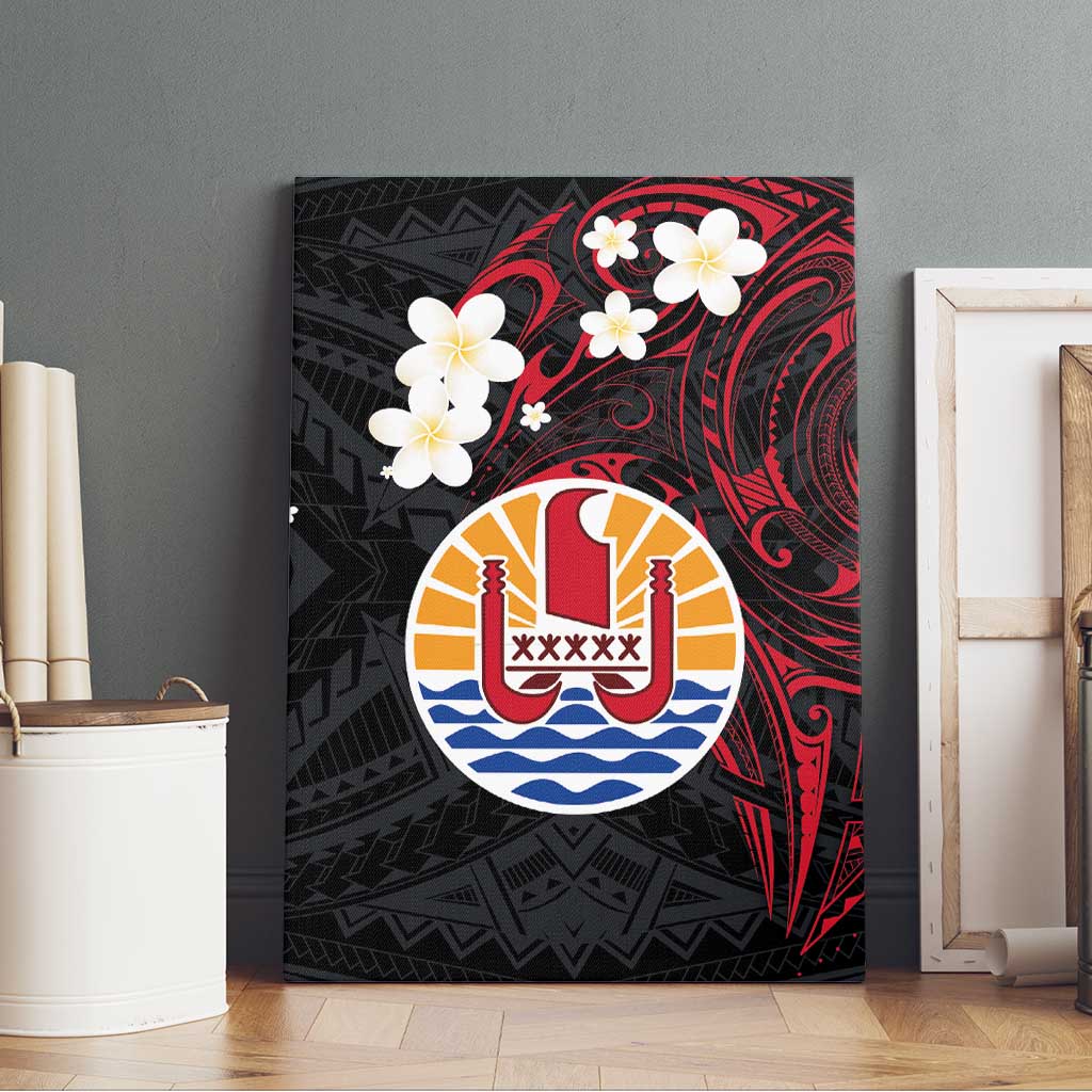 French Polynesia Tiare Day Canvas Wall Art Seal and Polynesian Pattern LT03 - Polynesian Pride