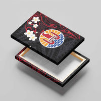 French Polynesia Tiare Day Canvas Wall Art Seal and Polynesian Pattern LT03 - Polynesian Pride