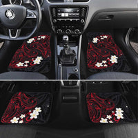 French Polynesia Tiare Day Car Mats Seal and Polynesian Pattern LT03 Set 4pcs Black - Polynesian Pride