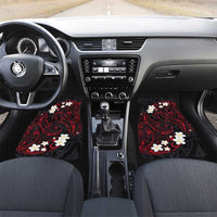 French Polynesia Tiare Day Car Mats Seal and Polynesian Pattern LT03 Set 2pcs - Front Black - Polynesian Pride
