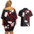 French Polynesia Tiare Day Couples Matching Off Shoulder Short Dress and Hawaiian Shirt Seal and Polynesian Pattern