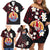 French Polynesia Tiare Day Family Matching Off Shoulder Short Dress and Hawaiian Shirt Seal and Polynesian Pattern