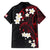 French Polynesia Tiare Day Family Matching Off Shoulder Short Dress and Hawaiian Shirt Seal and Polynesian Pattern