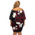 French Polynesia Tiare Day Family Matching Off Shoulder Short Dress and Hawaiian Shirt Seal and Polynesian Pattern