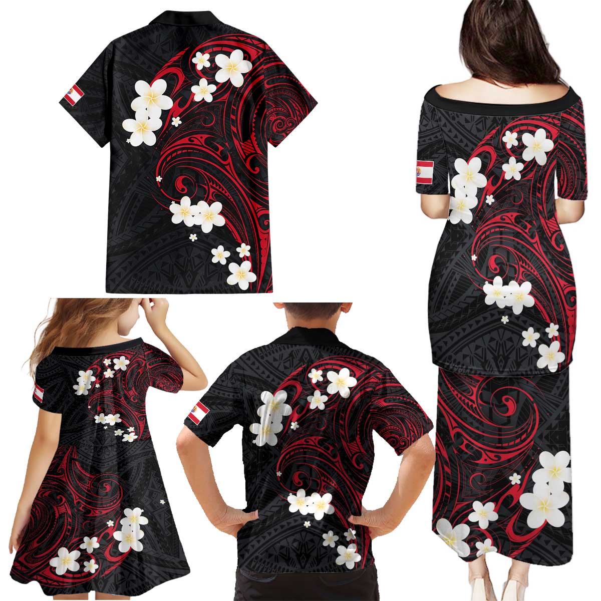 French Polynesia Tiare Day Family Matching Puletasi and Hawaiian Shirt Seal and Polynesian Pattern LT03 - Polynesian Pride