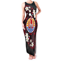 French Polynesia Tiare Day Family Matching Tank Maxi Dress and Hawaiian Shirt Seal and Polynesian Pattern LT03 Mom's Dress Black - Polynesian Pride