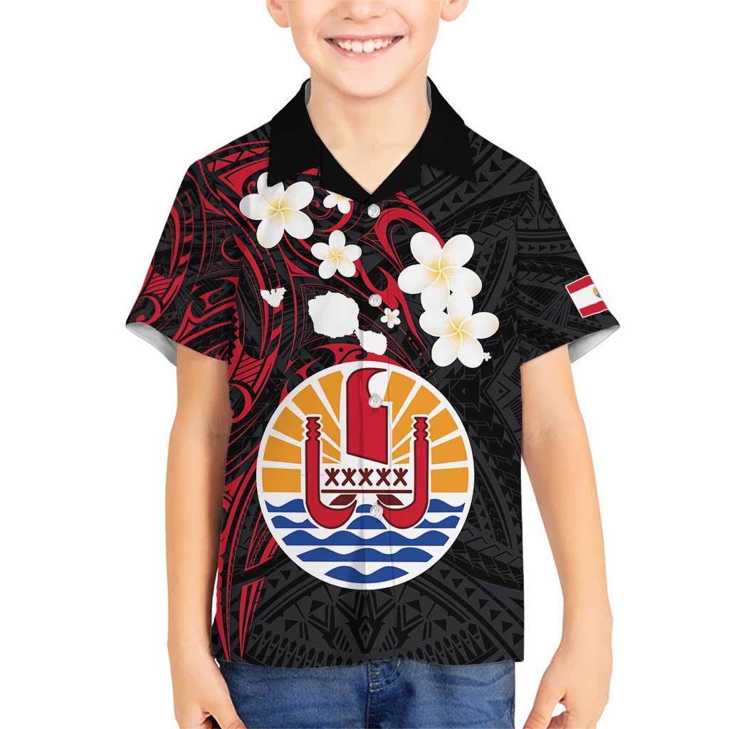 French Polynesia Tiare Day Family Matching Tank Maxi Dress and Hawaiian Shirt Seal and Polynesian Pattern LT03 Son's Shirt Black - Polynesian Pride