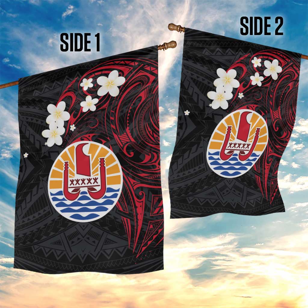 French Polynesia Tiare Day Garden Flag Seal and Polynesian Pattern LT03 - Polynesian Pride