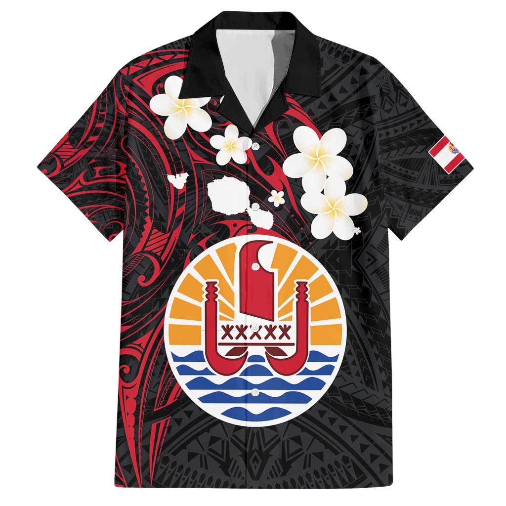 French Polynesia Tiare Day Hawaiian Shirt Seal and Polynesian Pattern LT03 Black - Polynesian Pride