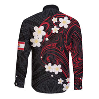 French Polynesia Tiare Day Long Sleeve Button Shirt Seal and Polynesian Pattern