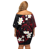 French Polynesia Tiare Day Off Shoulder Short Dress Seal and Polynesian Pattern LT03 - Polynesian Pride