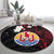 French Polynesia Tiare Day Round Carpet Seal and Polynesian Pattern