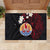French Polynesia Tiare Day Rubber Doormat Seal and Polynesian Pattern