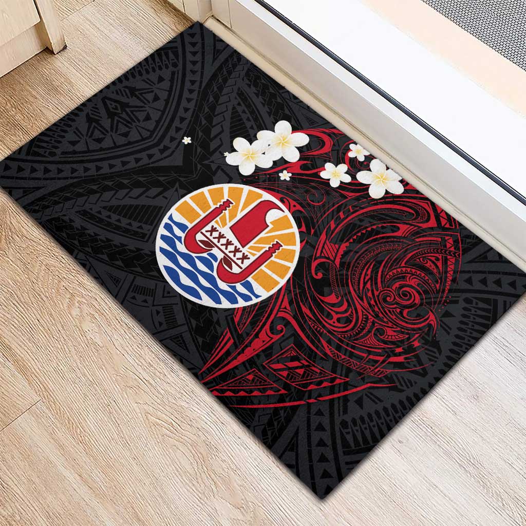 French Polynesia Tiare Day Rubber Doormat Seal and Polynesian Pattern LT03 - Polynesian Pride