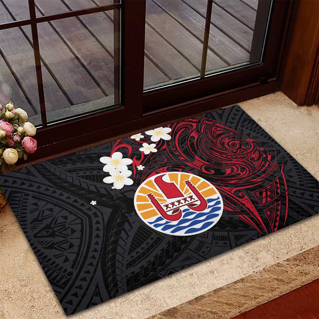 French Polynesia Tiare Day Rubber Doormat Seal and Polynesian Pattern LT03 - Polynesian Pride