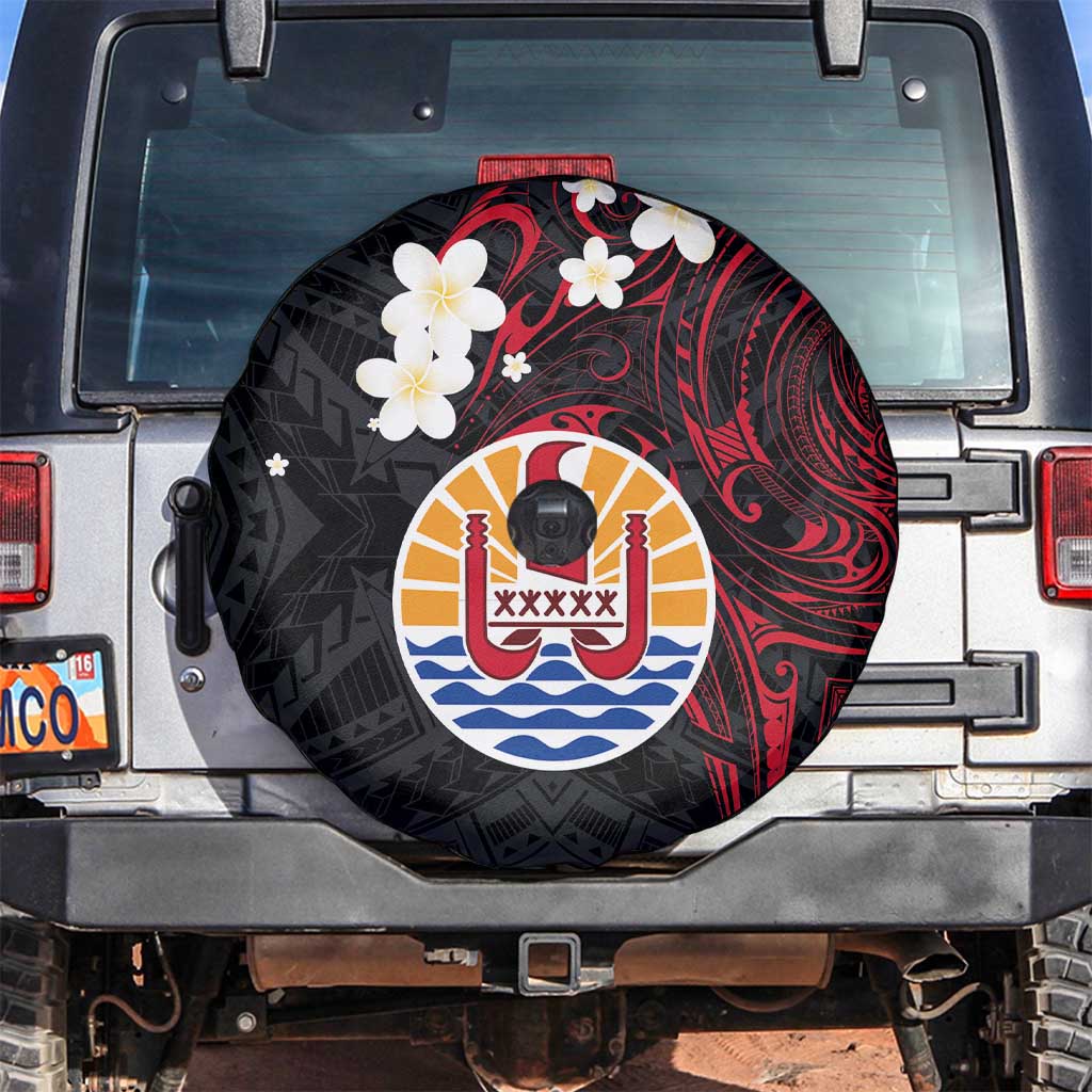 French Polynesia Tiare Day Spare Tire Cover Seal and Polynesian Pattern LT03 Black - Polynesian Pride