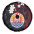 French Polynesia Tiare Day Spare Tire Cover Seal and Polynesian Pattern