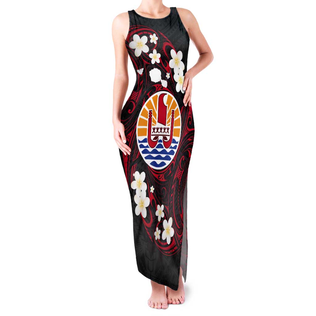 French Polynesia Tiare Day Tank Maxi Dress Seal and Polynesian Pattern LT03 Women Black - Polynesian Pride